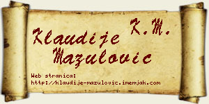 Klaudije Mazulović vizit kartica